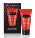 Strawberry body gel tube, black cap, 1.7 fl oz, red
