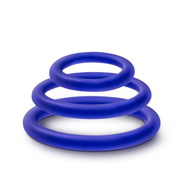 Performance - Vs4 Pure Premium Silicone Cockring Set - Indigo – body-safe silicone | Fu'Cha Exotics