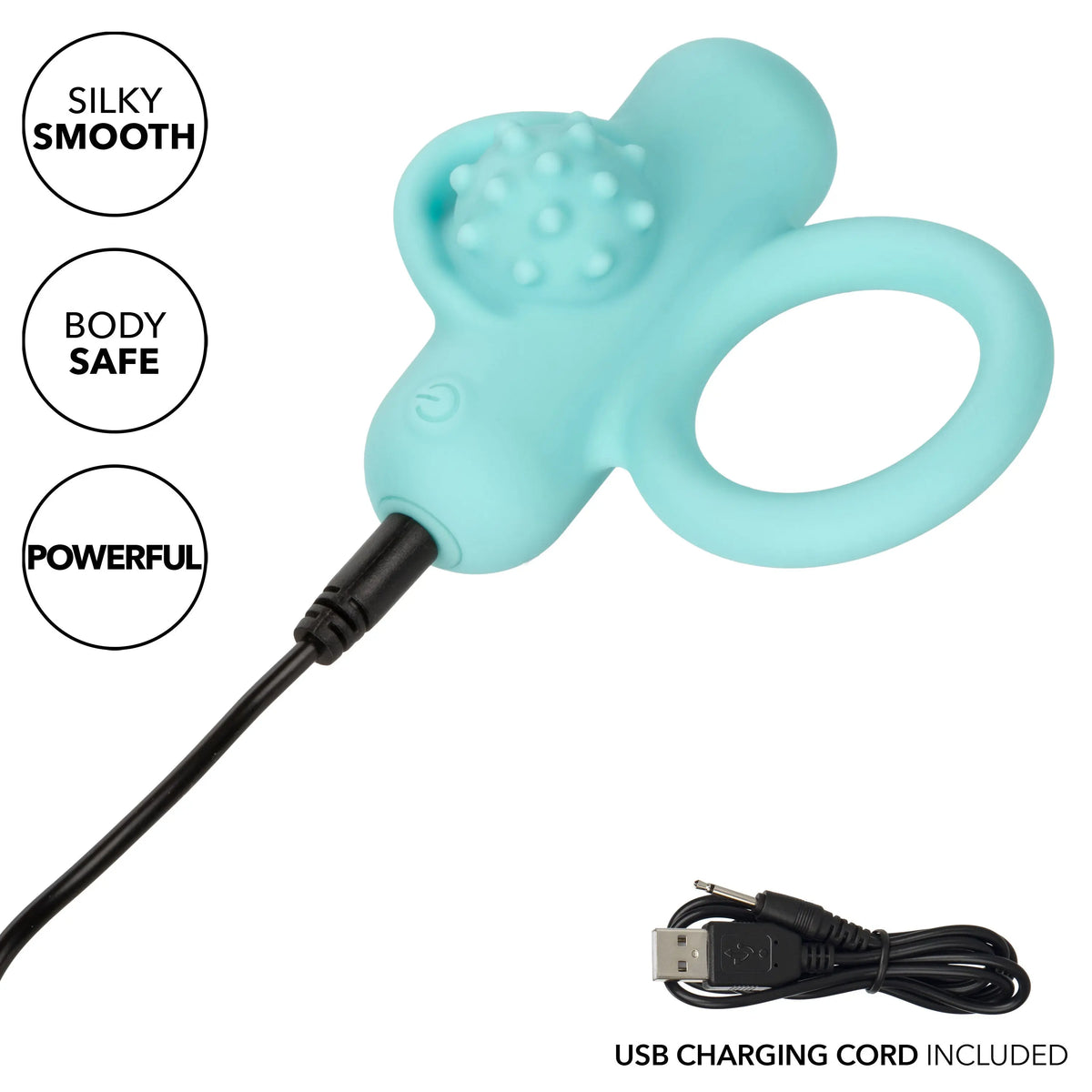 Silicone Rechargeable Nubby Lover's Delight - Blue – body-safe materials | Fu'Cha Exotics