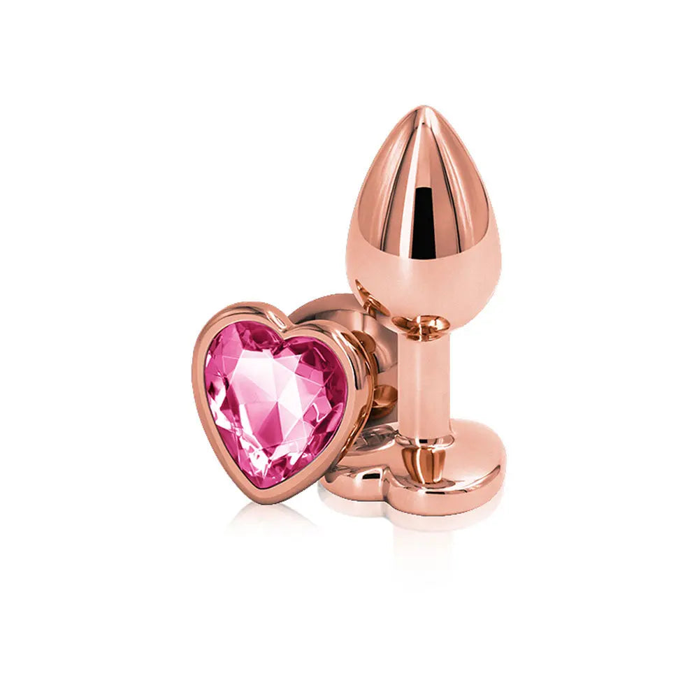 Rear Assets - Rose Gold Heart - Small - Pink – body-safe materials | Fu'Cha Exotics