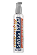 Swiss Navy warming lubricant bottle, clear container with spray cap, 4 fl oz