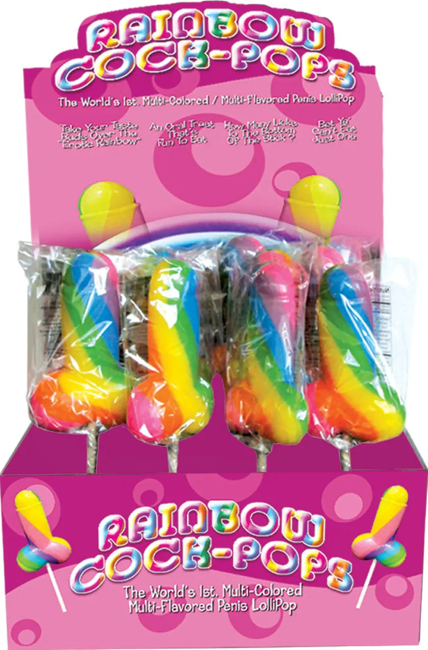 Display Rainbow Cock-Pop 12 Pieces – body-safe materials | Fu'Cha Exotics