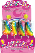 Rainbow cock-pop lollipop set, multi-colored lollipops on display, 12-count