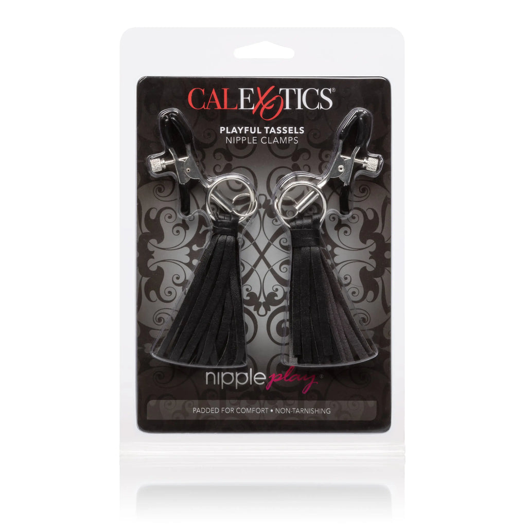 Nipple Play Playful Tassels Nipple Clamps - Black – body-safe materials | Fu'Cha Exotics
