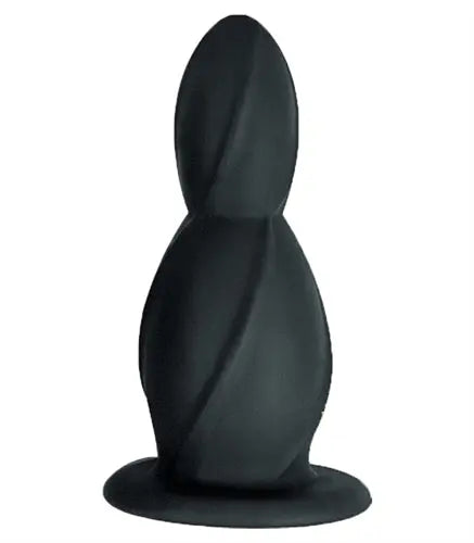 Black 3.5-inch ram butt plug with rounded base