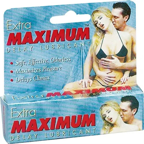 Small delay lubricant box, blue package with red Extra Maximum label