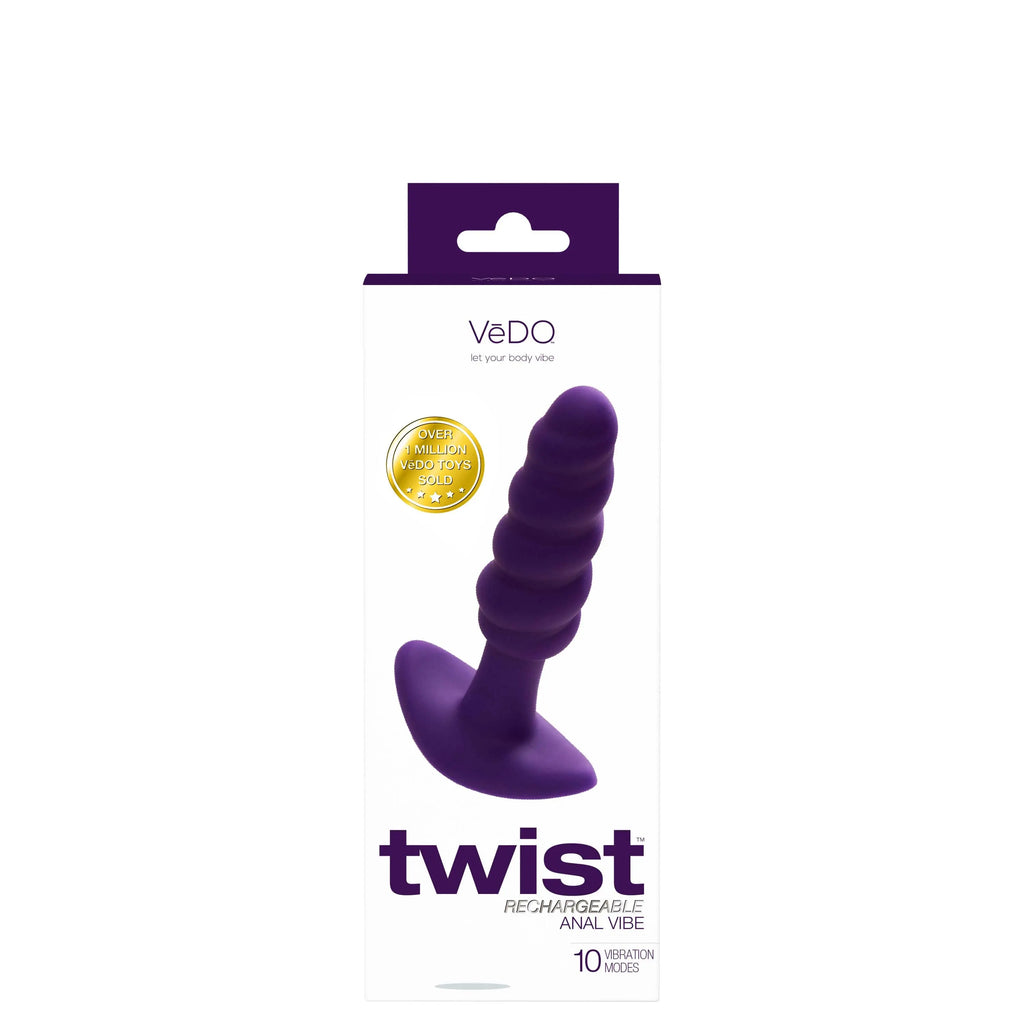 Twist Rechargeable Anal Vibe - Deep Purple – body-safe silicone 10 vibration modes | Fu'Cha Exotics