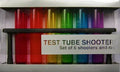 Colorful acetate test tube shooter set with rack, six tubes