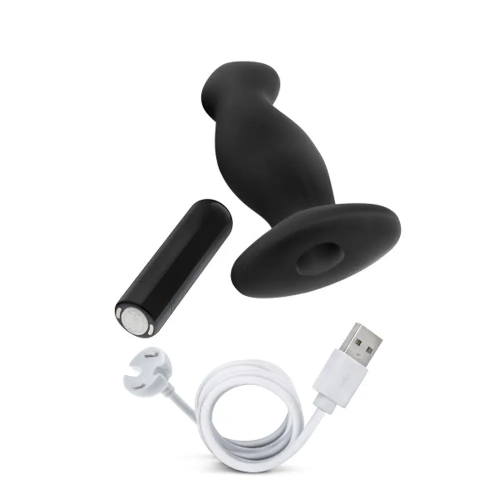 Anal Adventures- Platinum- Silicone Vibrating Prostate Massager 02-Black – body-safe materials | Fu'Cha Exotics