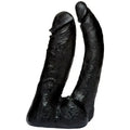 Black double-ended adult toy with two rounded tips