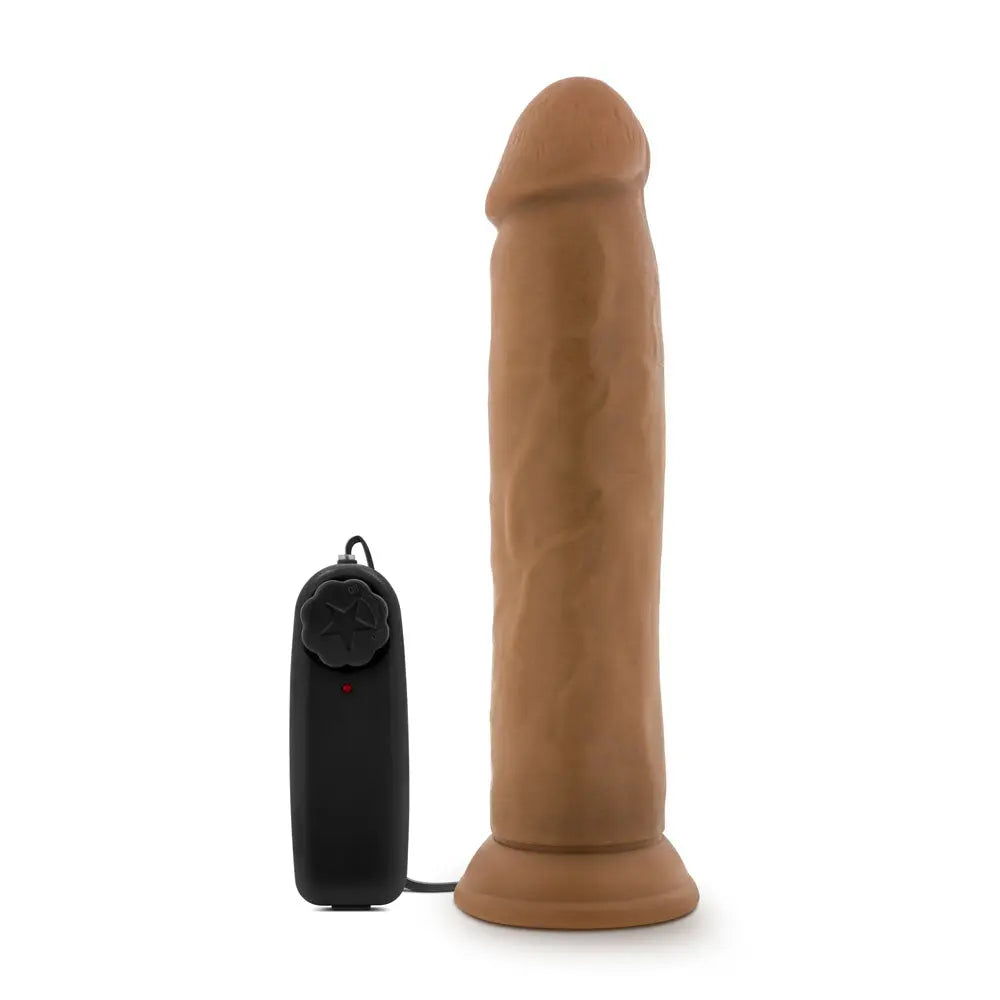Dr. Skin - Dr. Throb - 9.5 Inch Vibrating Realistic Cock With Suction Cup - Mocha – body-safe materials suction stimulatio...