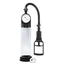 Air pump with pressure gauge, clear cylinder, black hose and handle