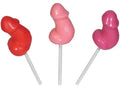Silicone suction toy with bulb head on stick, pink and red