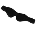 Unisex black fabric blindfold with elastic strap