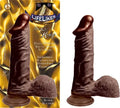 Lifelike Black King 9-inch realistic dildo with ribbed texture and flared base