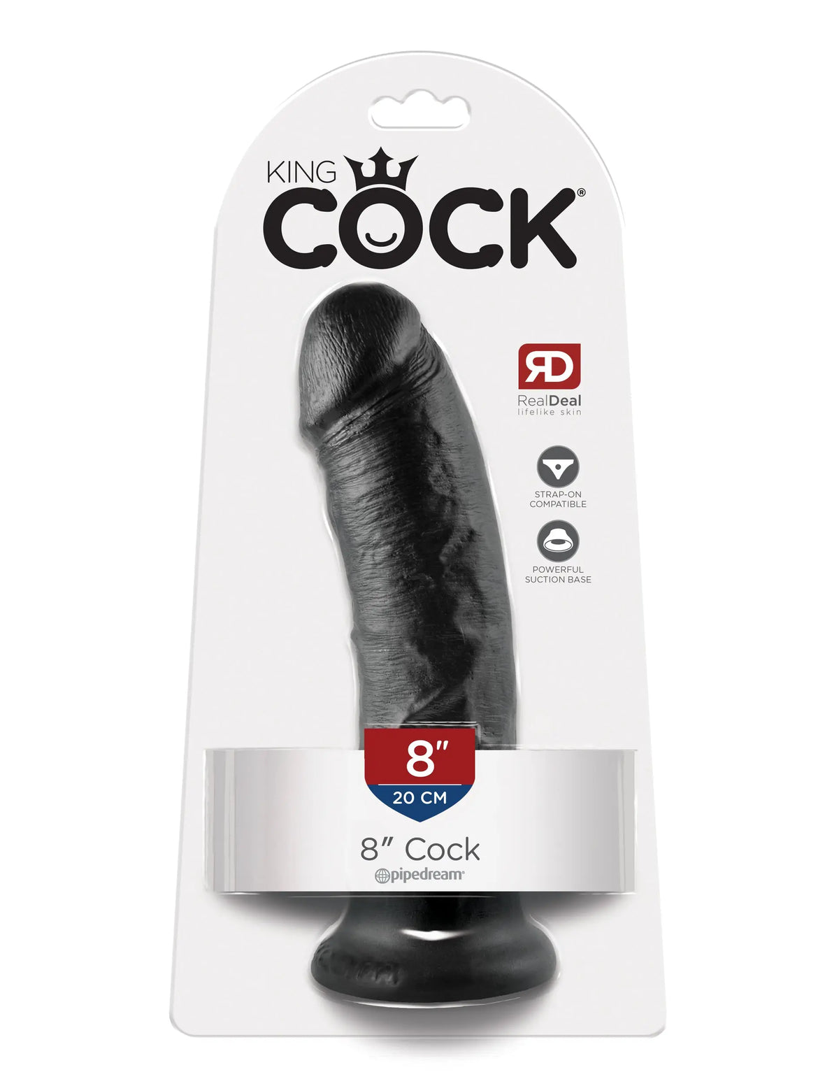 King Cock 8-Inch Cock - Black – body-safe materials | Fu'Cha Exotics