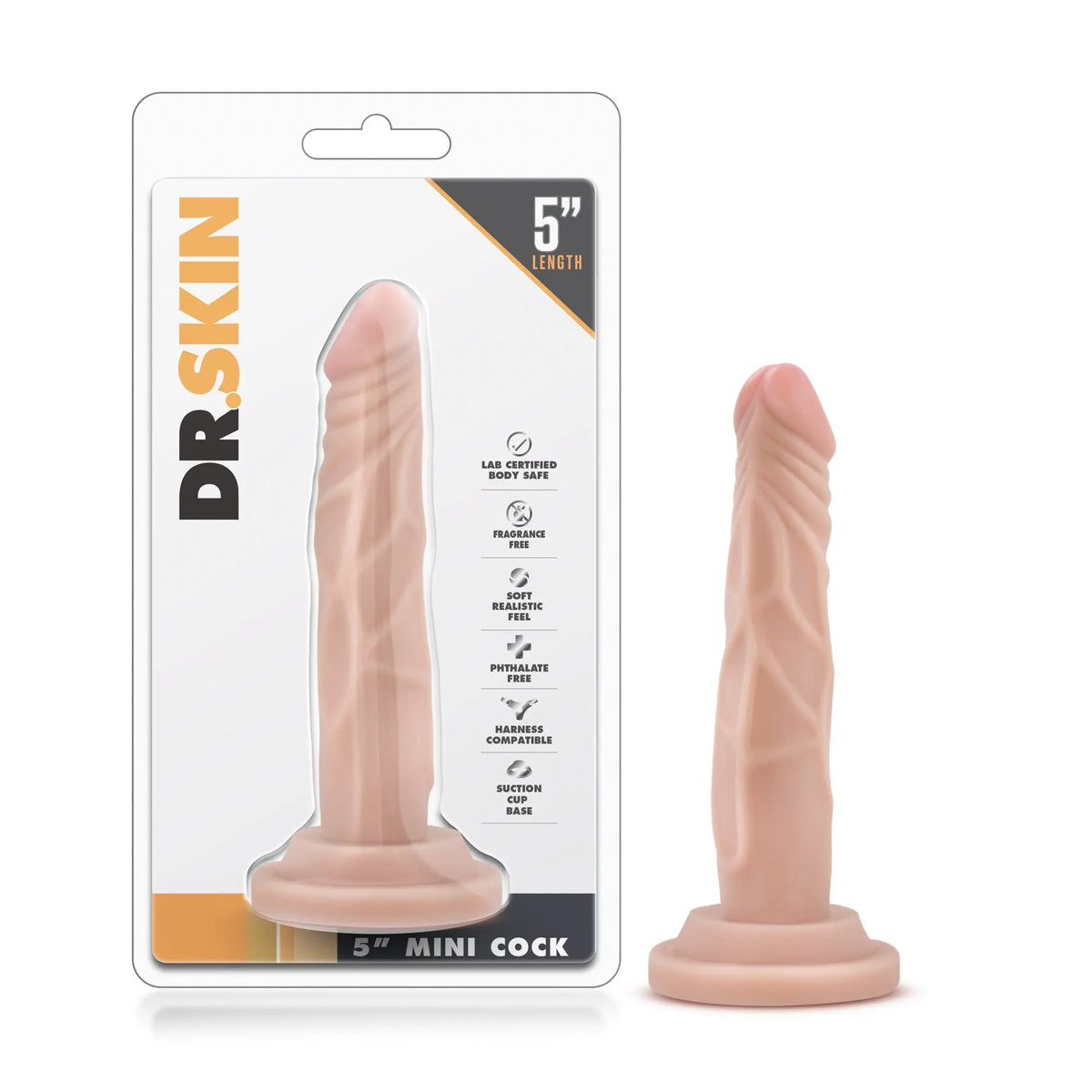Dr. Skin - 5 Inch Mini Cock - Vanilla – body-safe materials | Fu'Cha Exotics