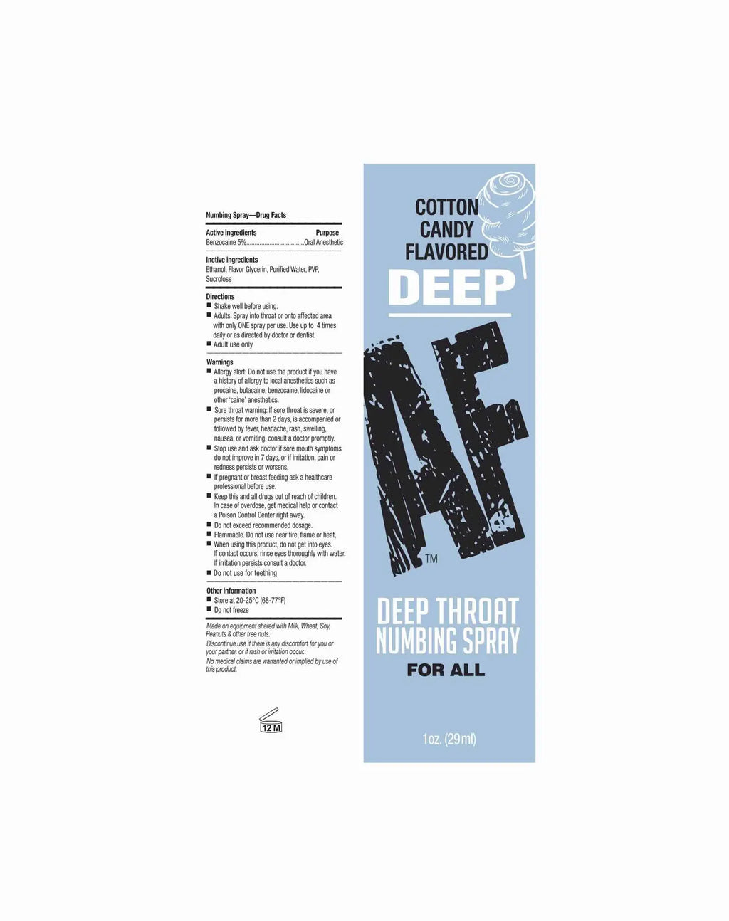 Deep Af Throat Numbing Spray 1oz - Cotton Candy – body-safe materials | Fu'Cha Exotics