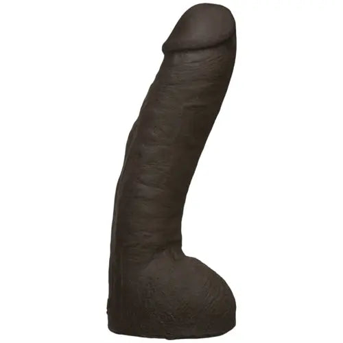 Chocolate-brown curved adult toy with flared base