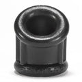 Small curved silicone ball stretcher, black, hollow dome with textured base
