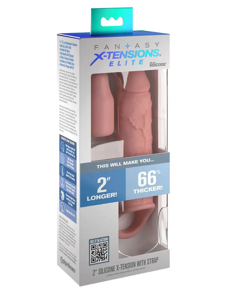 Fantasy X-Tensions Elite 6 Inch Extension With Strap - Light – body-safe materials | Fu'Cha Exotics