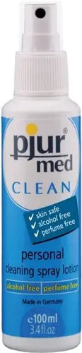 pjur med Clean personal cleaning spray bottle, 100 ml, mist pump dispenser
