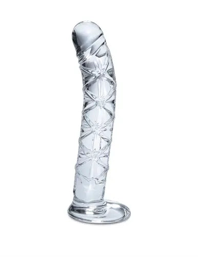 Clear crystal-look icicle No. 60 toy with ribbed shaft and flared base