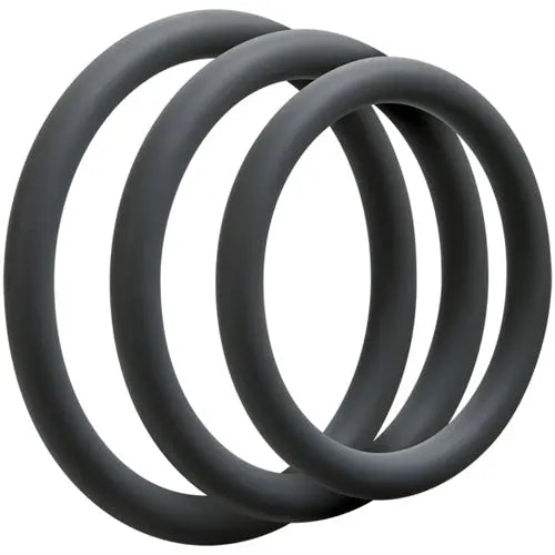 Optimale 3 Ring Set - Thin - Slate – body-safe silicone | Fu'Cha Exotics