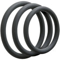 Thin three-ring set, dark slate gray, smooth matte finish