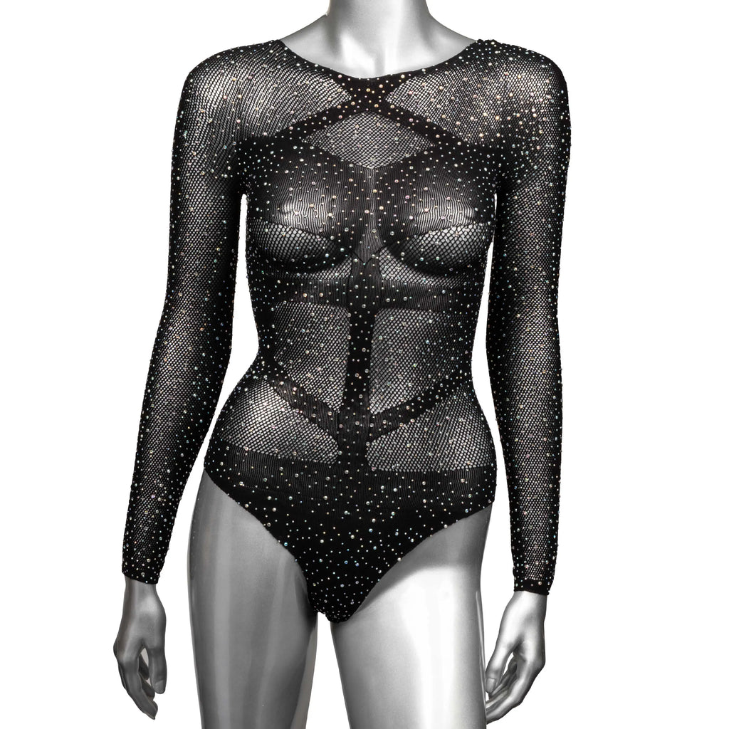 Radiance Long Sleeve Body Suit - One Size - Black – body-safe materials | Fu'Cha Exotics