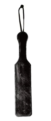 Fur-lined paddle cover with long handle strap, dark black