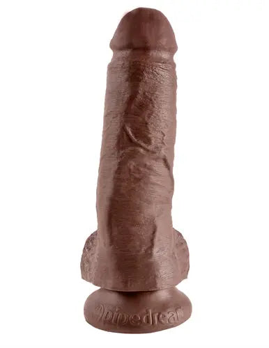 King Cock 8-Inch Cock With Balls - Brown – body-safe materials suction stimulation | Fu'Cha Exotics