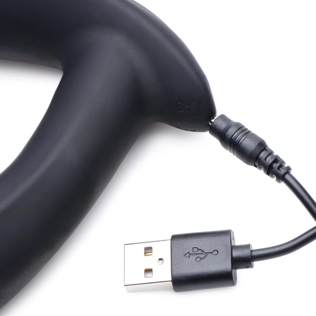E-Stim and Vibrating Prostate Massager - Black – body-safe materials | Fu'Cha Exotics