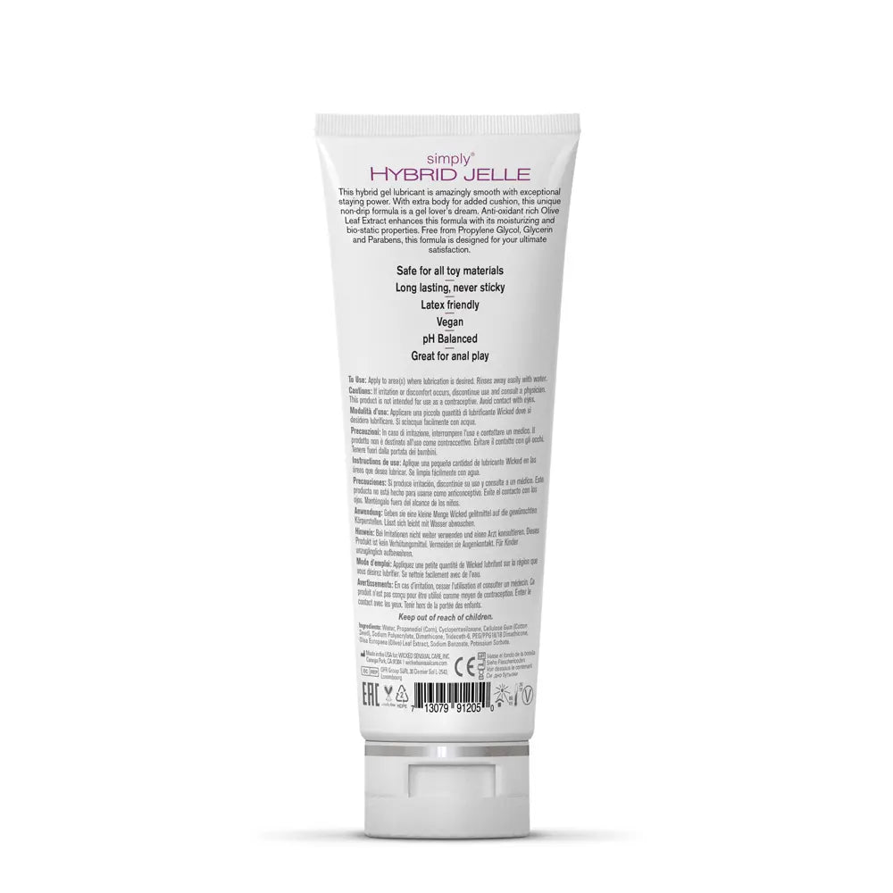 Simply Hybrid Jelle Fragrance Free Lubricant - 4 Fl. Oz. – body-safe materials | Fu'Cha Exotics