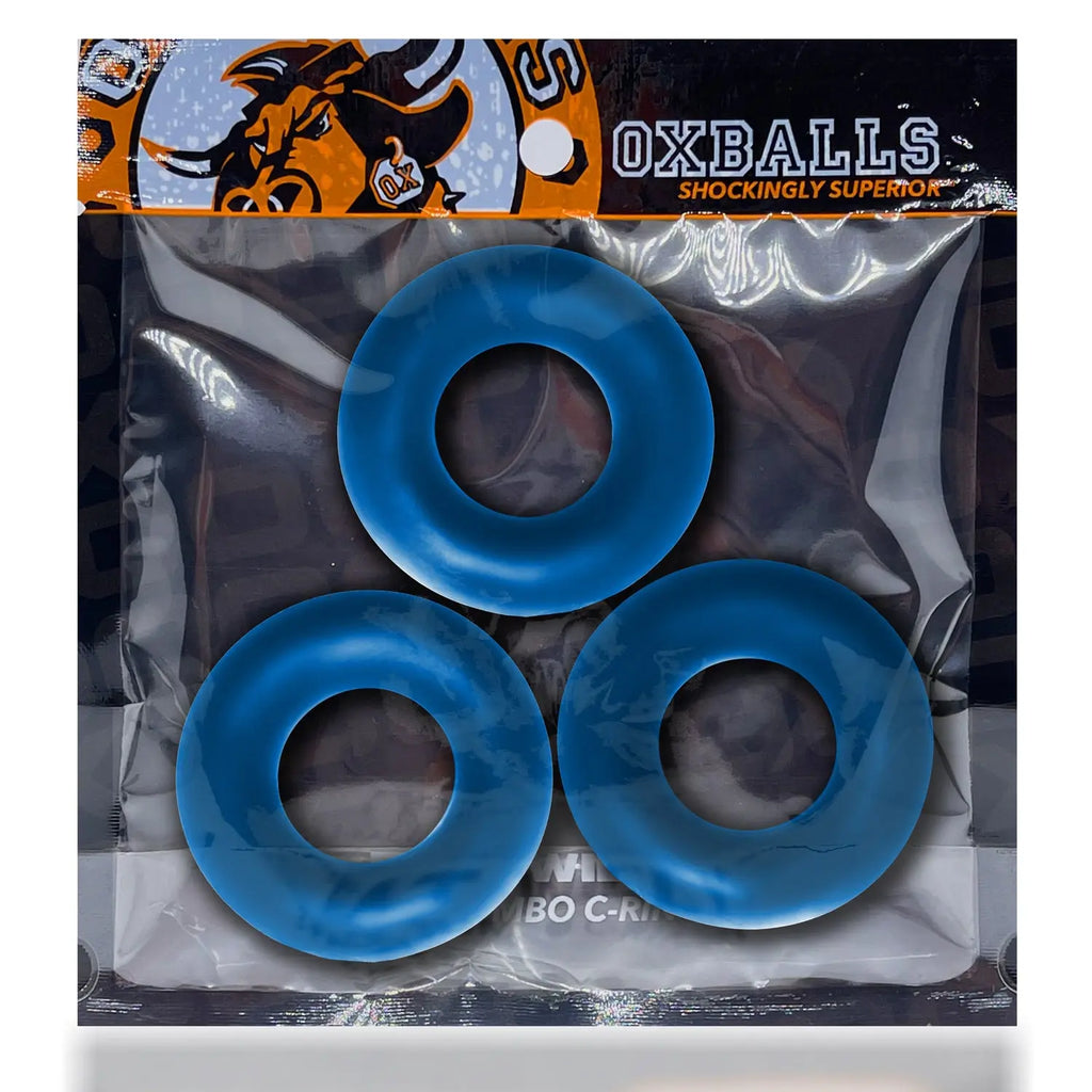 Fat Willy 3-Pack Jumbo C-Rings - Space Blue – body-safe materials | Fu'Cha Exotics