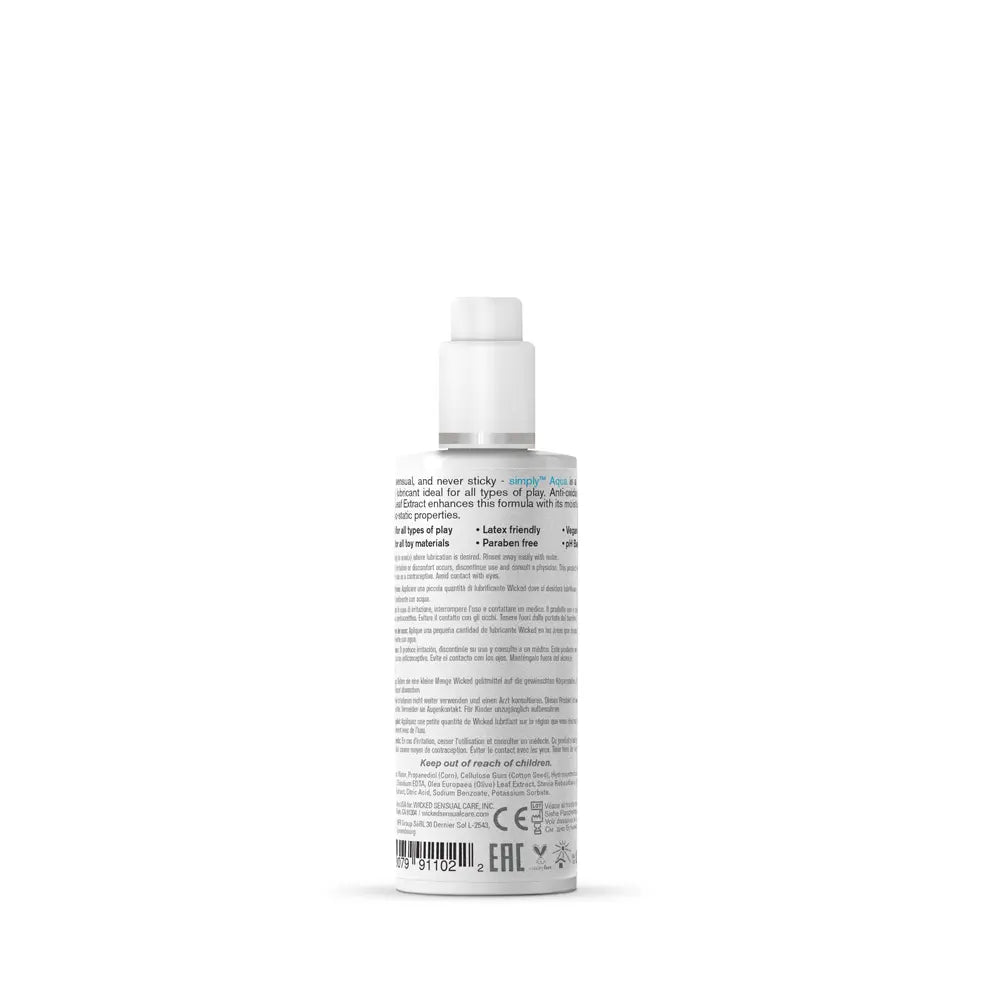 Simply Aqua Fragrance Free Lubricant - 2.3 Fl. Oz. – body-safe materials | Fu'Cha Exotics
