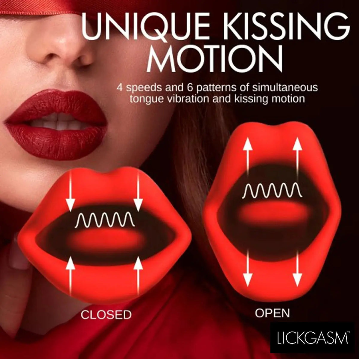 Magic Kiss Kissing Clitoral Stimulator With Thrusting Vibrator - Red – body-safe materials | Fu'Cha Exotics