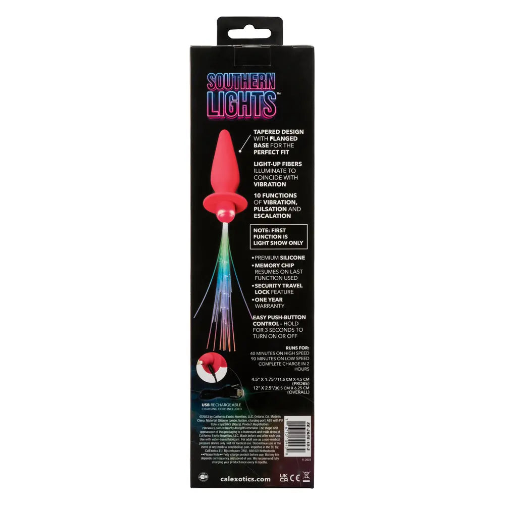 Southern Lights - Vibrating Light Up Anal Probe - Pink – body-safe materials | Fu'Cha Exotics