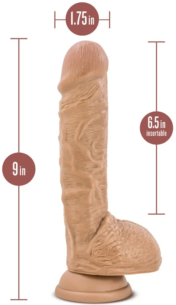 Au Naturel - Big Billy - 9 Inch Dildo - Mocha – body-safe materials | Fu'Cha Exotics