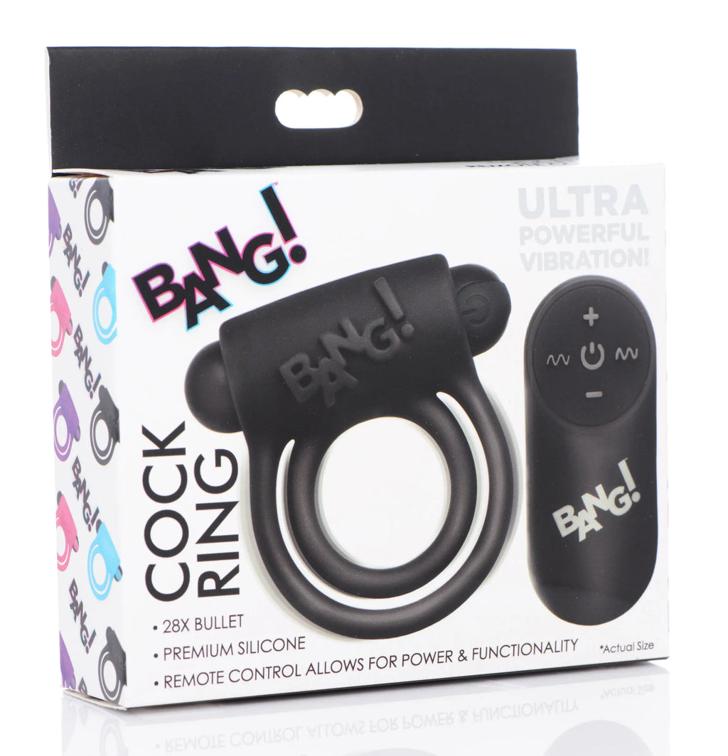 Bang - Silicone Cock Ring and Bullet With Remote Control - Black – body-safe materials | Fu'Cha Exotics