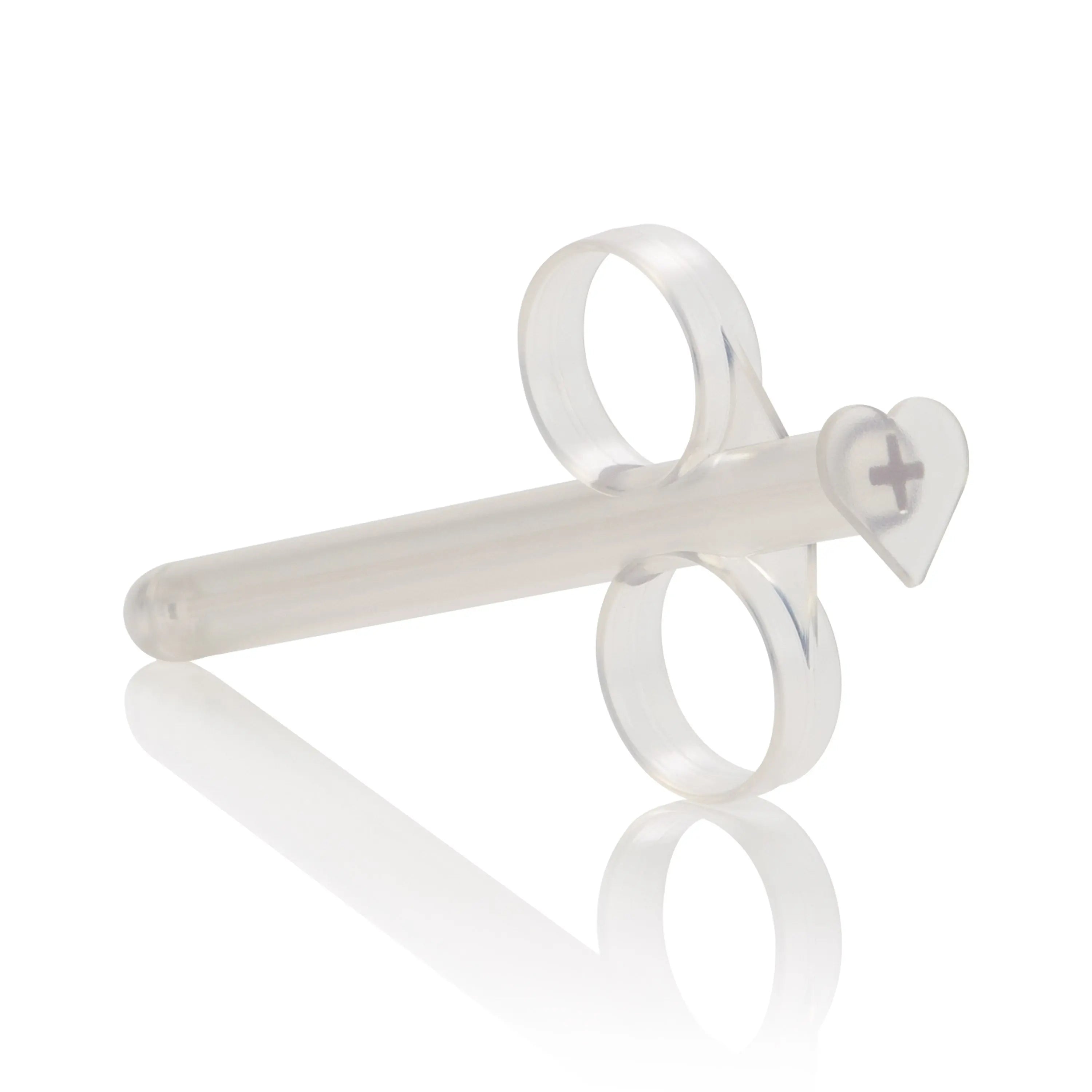 Clear plastic lube tubes with flip caps, 2-pack.