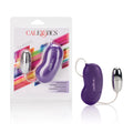 Purple bullet massager with cord and chrome tip by CalExotics