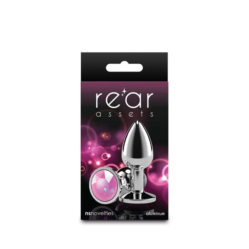 Rear Assets Silver Medium Pink Gem – body-safe materials | Fu'Cha Exotics