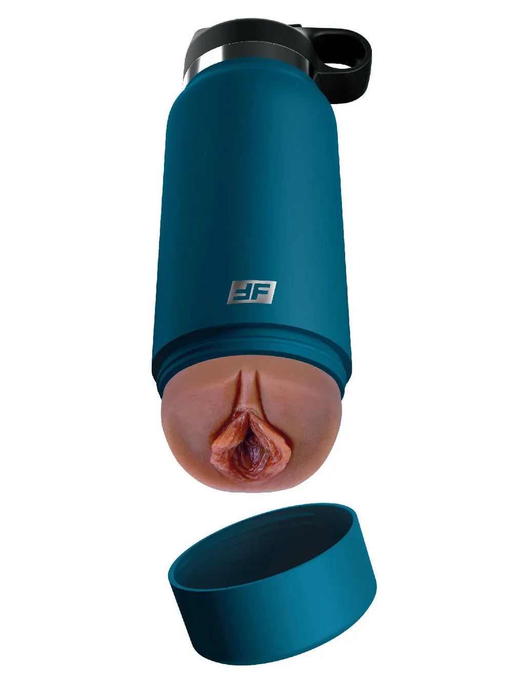 Fuck Flask - Private Pleaser - Blue Bottle - Brown – body-safe materials | Fu'Cha Exotics