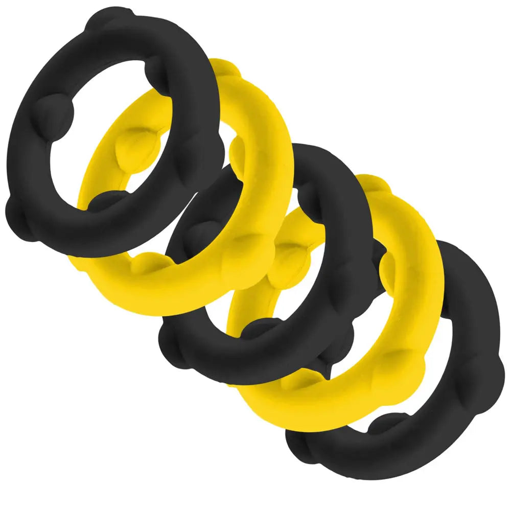 Gearheads 5 Pack Spinner Rings - Yellow Black – body-safe materials | Fu'Cha Exotics