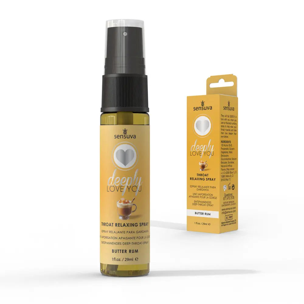 Deeply Love You Throat Relaxing Spray - Butter Rum - 1 Fl. Oz. – body-safe materials | Fu'Cha Exotics
