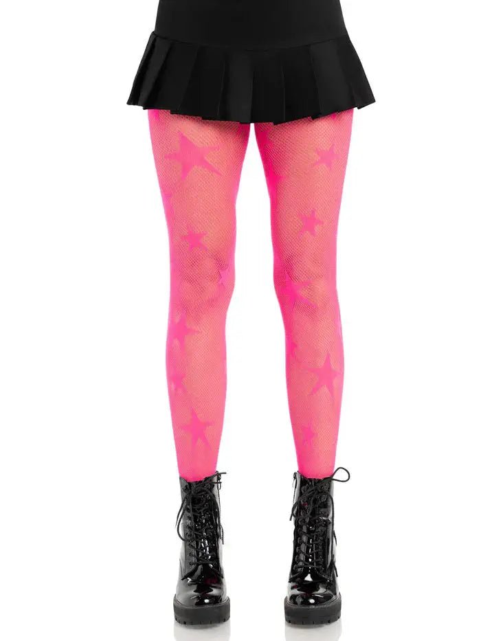 Star Net Tights - Os - Neon Pink – nylon | Fu'Cha Exotics