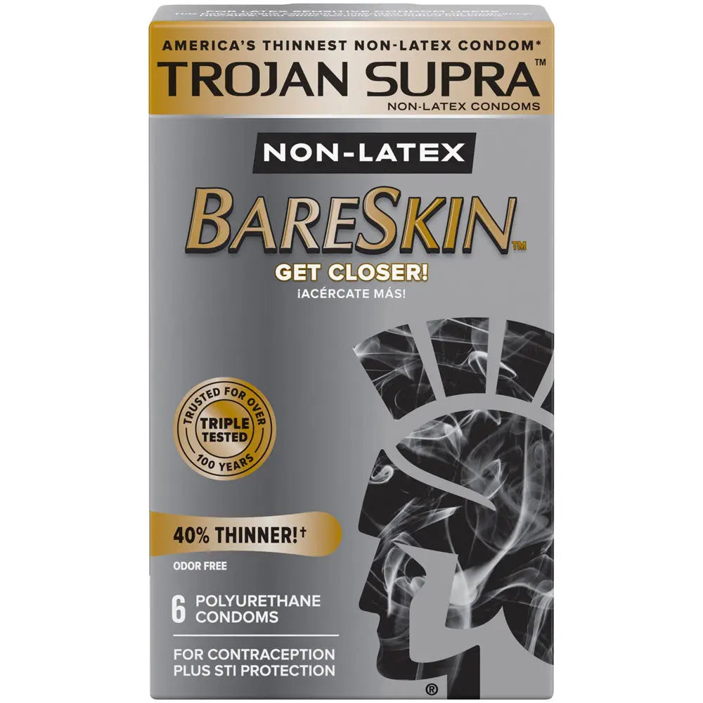 Trojan Supra non-latex Bareskin condom 6-pack box