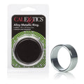 Large alloy metallic ring, smooth silver-tone band