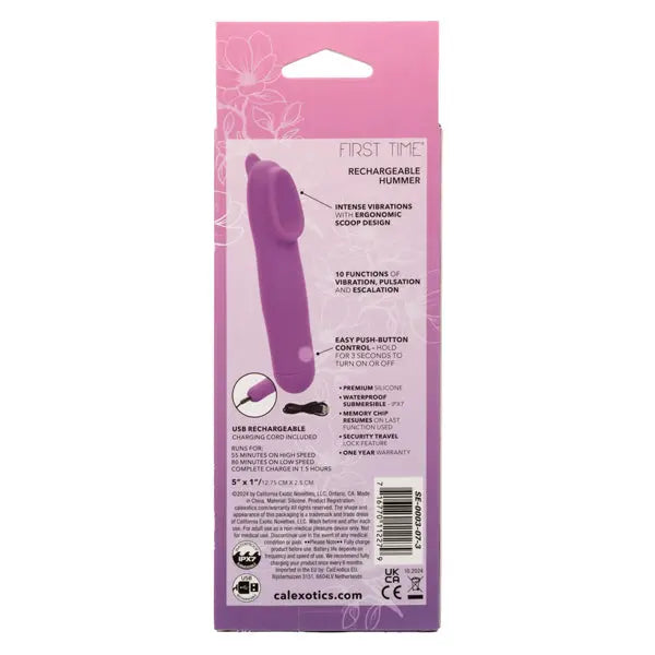 First Time Rechargeable Hummer - Purple – body-safe silicone USB-rechargeable | Fu'Cha Exotics